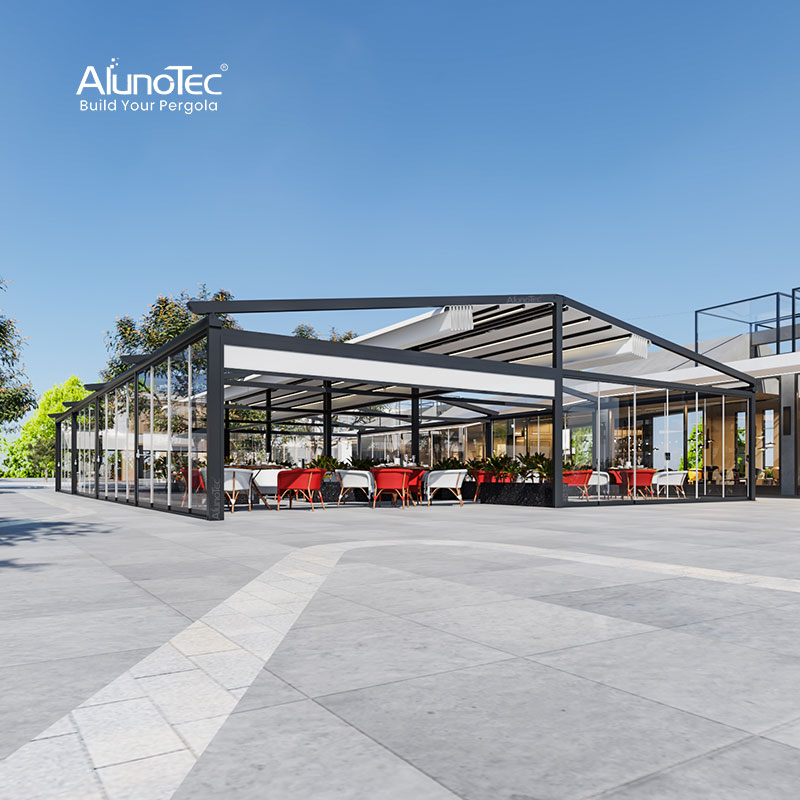 Waterproof PVC Retractable Awning Pergola Systems 