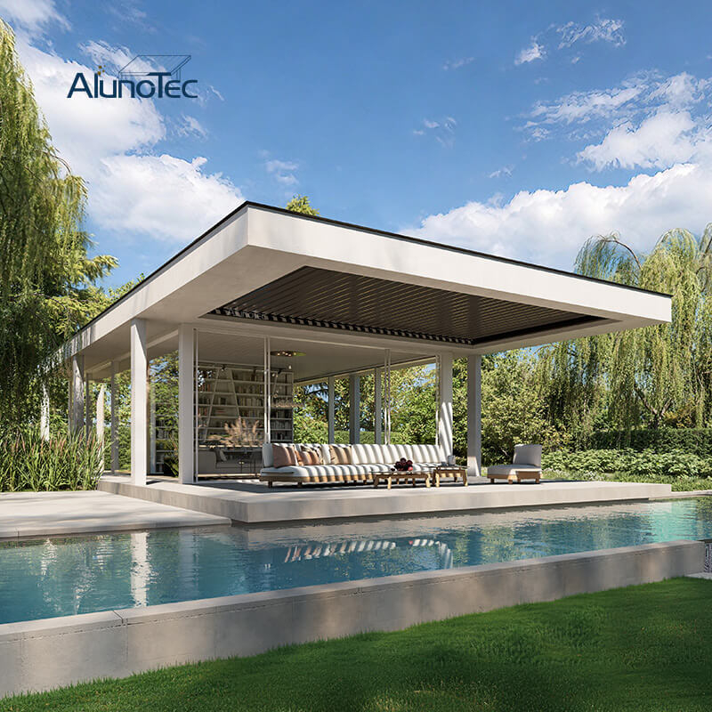 AlunoTec Custom Wall-to-wall Louvered Pergola without Posts