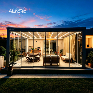 AlunoTec 10x10 8 x 16 12x16 16x20 Custom Spring Summer Motorized Louvered Pergola Price