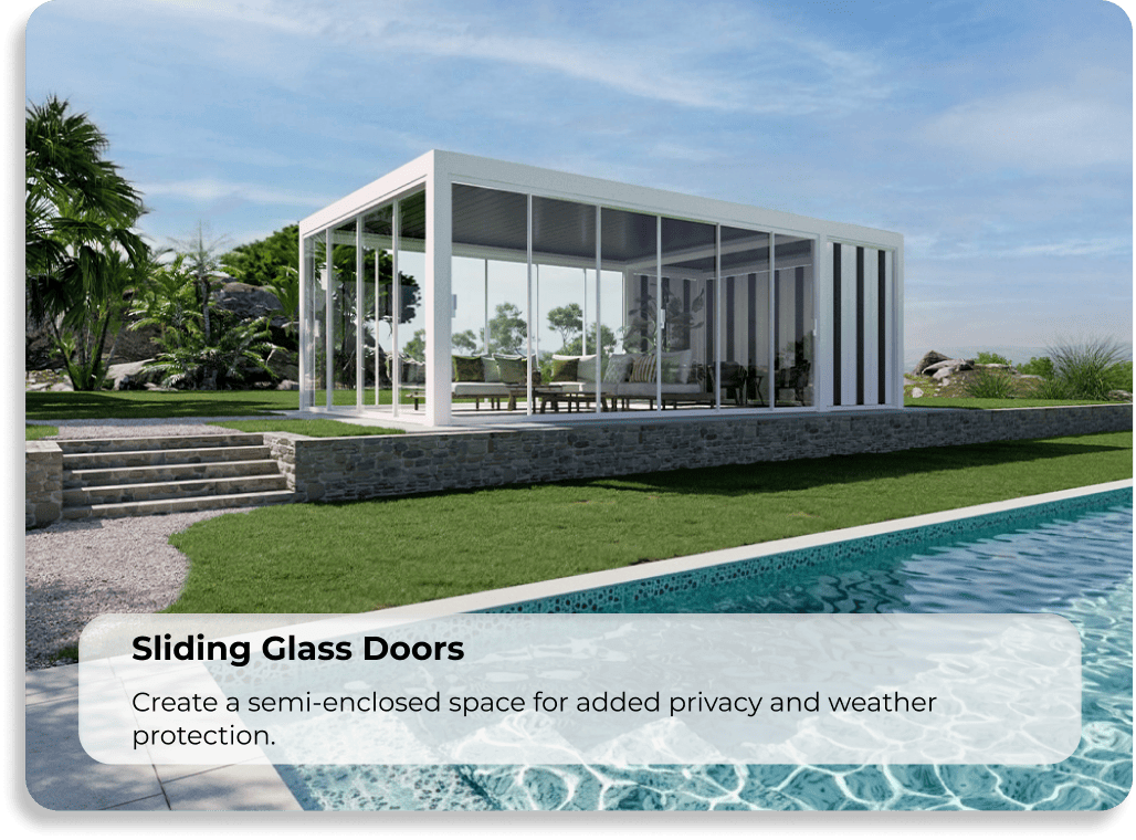 pergola with glass door