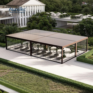 AlunoTec Custom Large Sizes 6x9m 10x11m Home Restaurant Hotel Gym Sunshade Louvered Pergola