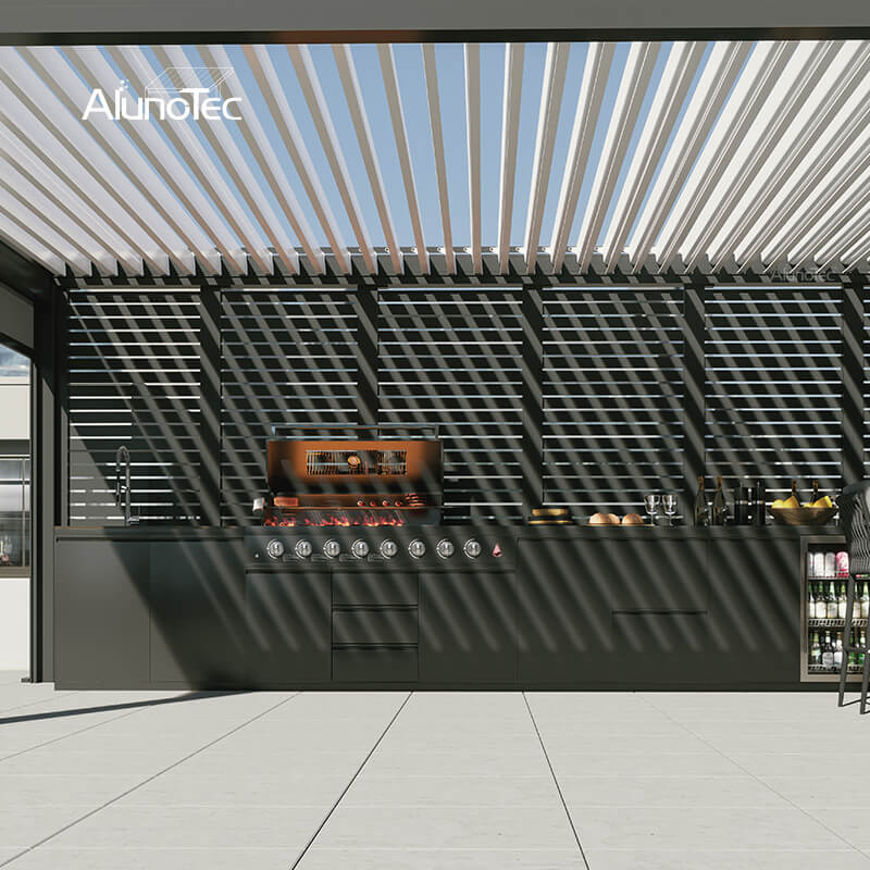 AlunoTec Easy Install 12x16 14x20 Modern Patio Cover Pergola with Roof Outdoor Kitchen