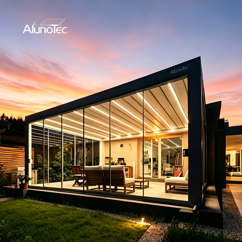 AlunoTec 10x10 8 x 16 12x16 16x20 Custom Spring Summer Motorized Louvered Pergola Price