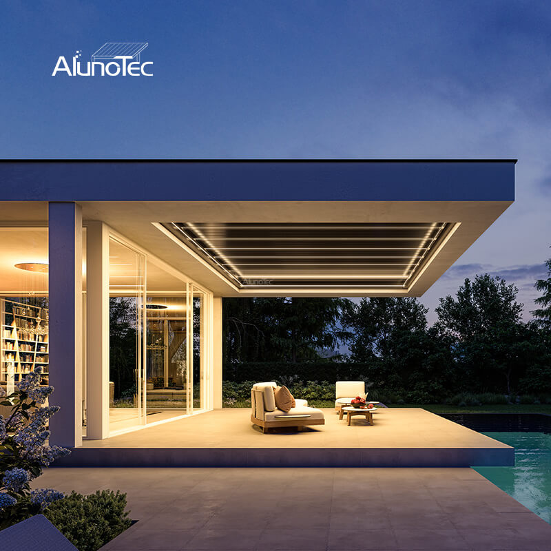AlunoTec Custom Wall-to-wall Louvered Pergola without Posts