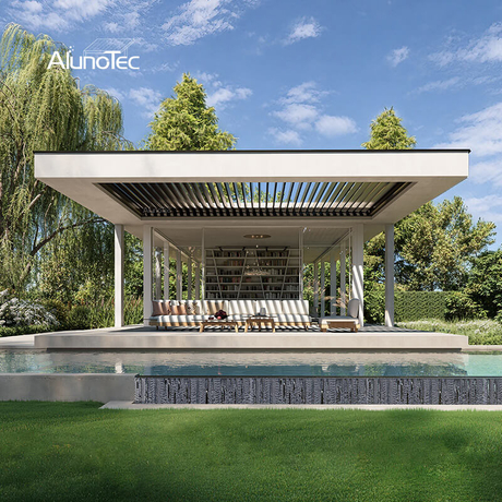 AlunoTec Custom Wall-to-wall Louvered Pergola without Posts