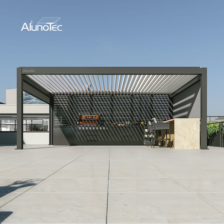 AlunoTec Easy Install 12x16 14x20 Modern Patio Cover Pergola with Roof Outdoor Kitchen