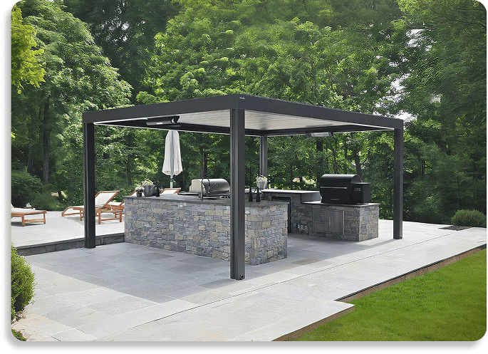 Outdoor Dining Setup outdoor kitchen pergola