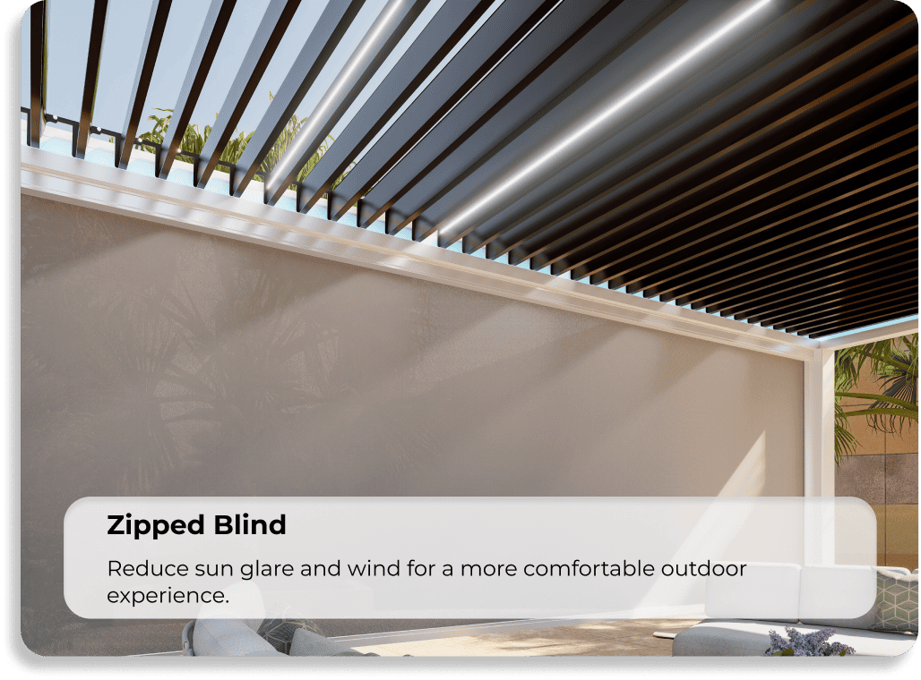 pergola with zip blinds