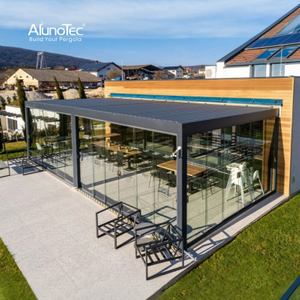 AlunoTec Custom Large Sizes 6x9m 10x11m Home Restaurant Hotel Gym Sunshade Louvered Architectural Pergola Systems
