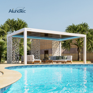 AlunoTec 10x10 8 x 16 12x16 16x20 Custom Spring Summer Motorized Louvered Pergola Price