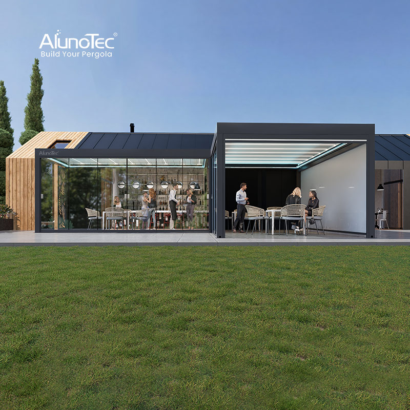 AlunoTec Commercial Patio Enclosure Pergola for Restaurant Hotel