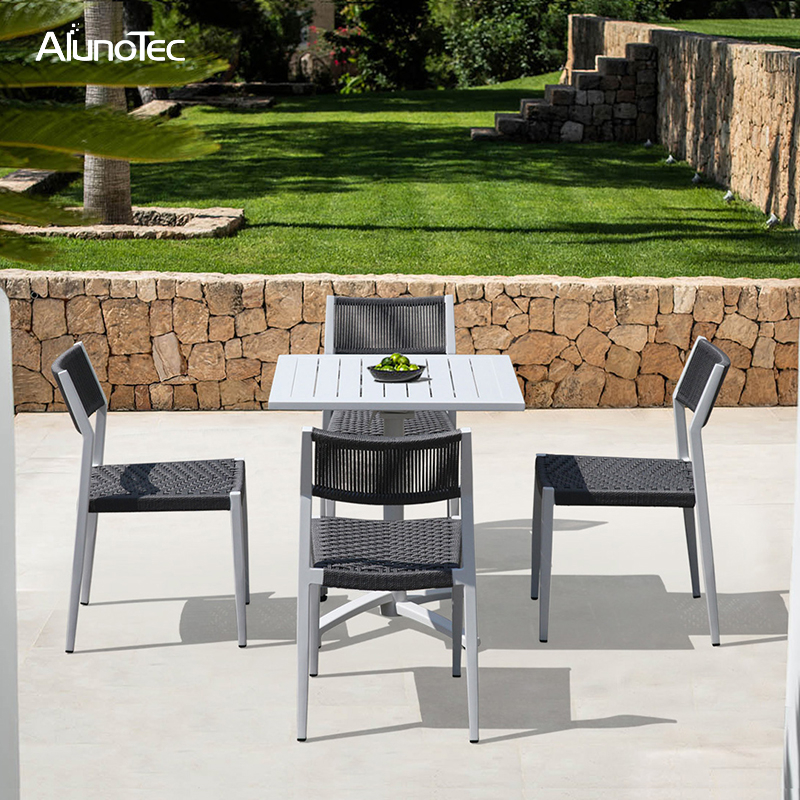 Garden Furniture Aluminum Patio Dining Table And Chair Sets for Restaurant Hotel Designer