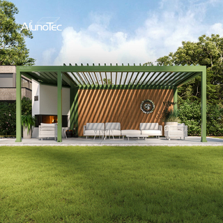 AlunoTec Heavy Duty 6x6m Large-Span Freestanding Murale Aluminum Louvered Pergola