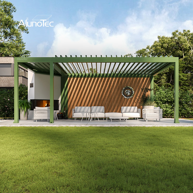 AlunoTec Custom Large Sizes 6x9m 10x11m Home Restaurant Hotel Gym Sunshade Louvered Pergola