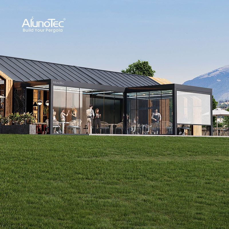 AlunoTec Commercial Patio Enclosure Pergola for Restaurant Hotel