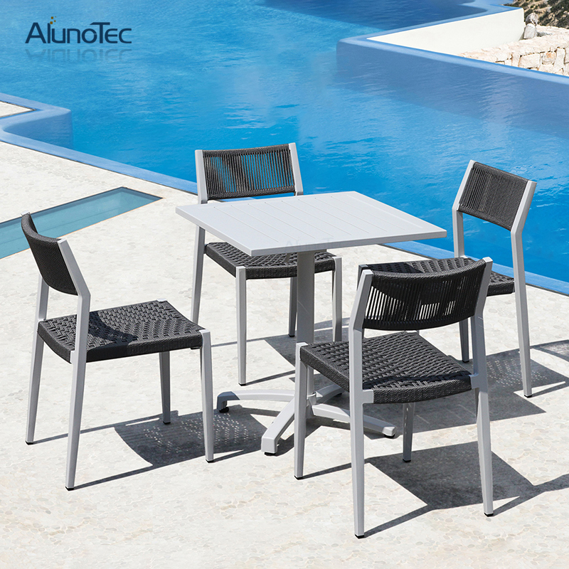Garden Furniture Aluminum Patio Dining Table And Chair Sets for Restaurant Hotel Designer