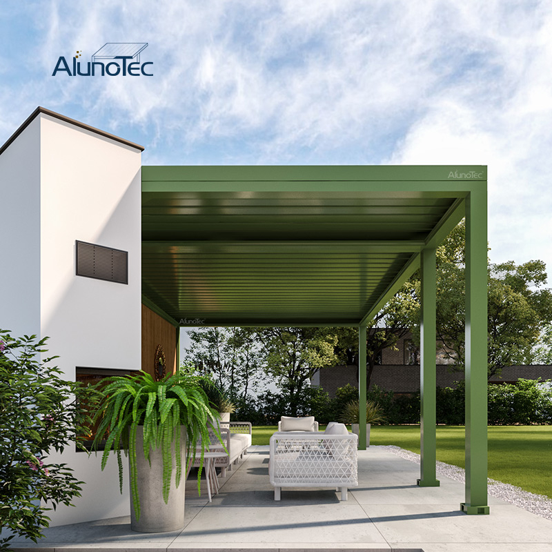 AlunoTec Custom Heavy-duty Any Structure Motorized Manual All Seasons Louvered Pergola