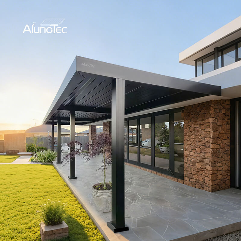 AlunoTec Easy Install Patio Cover Louvered Roof System Outdoor Sunshade Pergola 